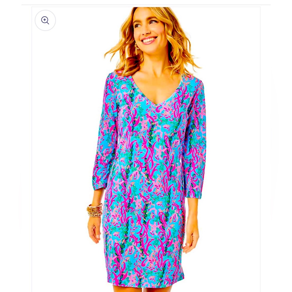 Lilly Pulitzer Tessa 3/4 Sleeve V-Neck Dress